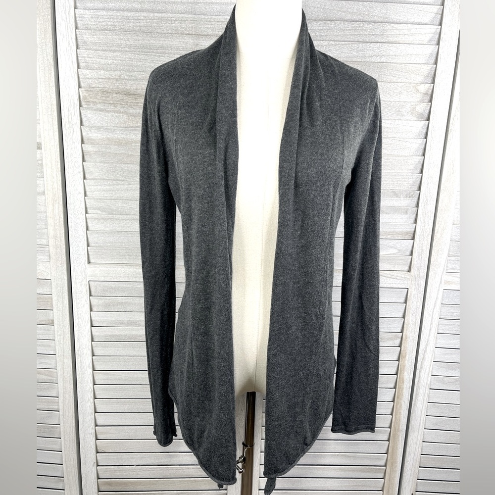 EXPRESS Open Front Cardigan Lightweight Cashmere Blend Gray-Medium